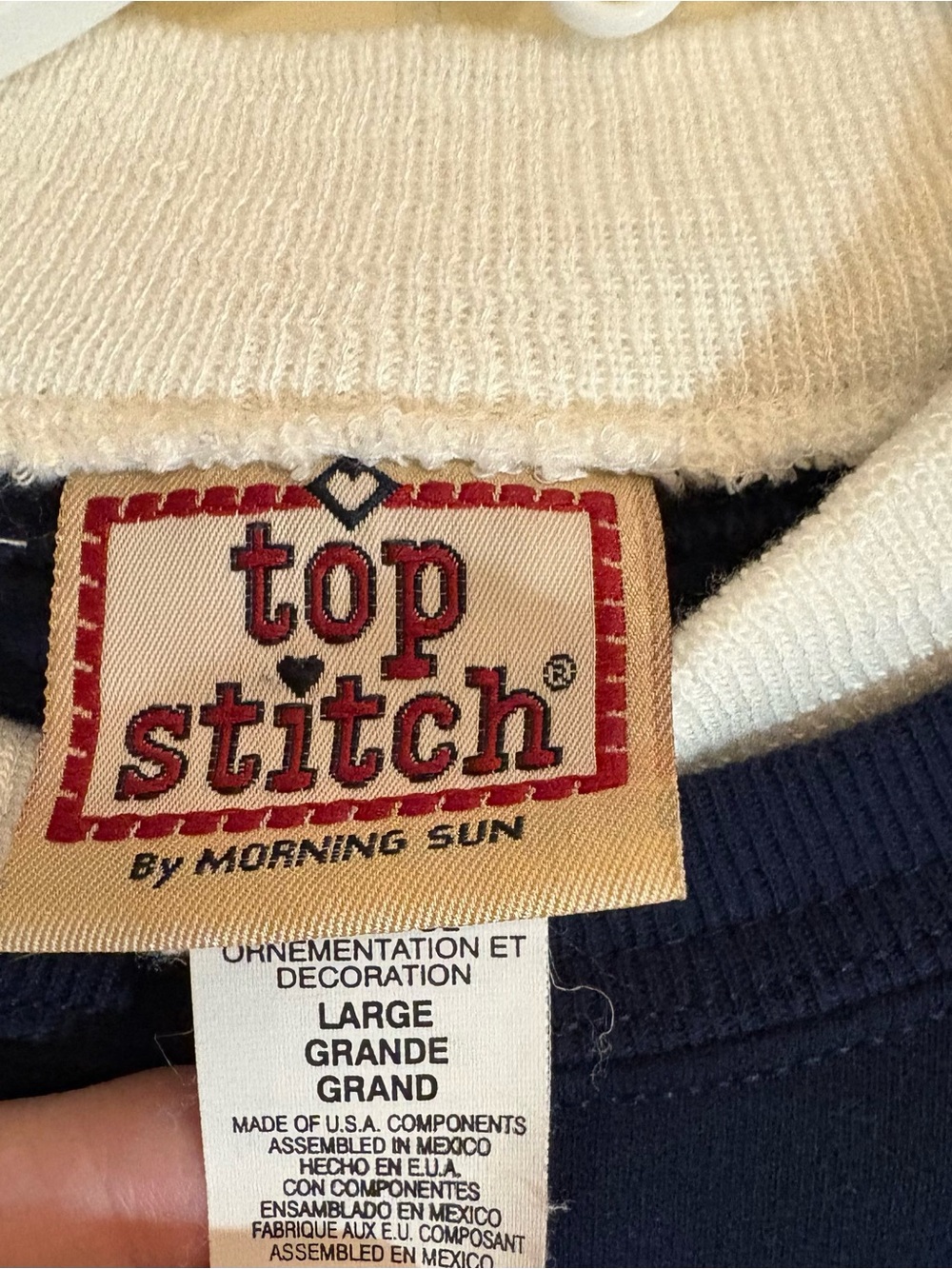 Vintage Blue Snowman Embroidered Pullover Sweatshirt Large Christmas Winter Y2K - Picture 3 of 5